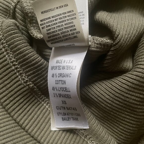 AGOLDE Bailey ribbed tank top, uniform, XS, NWT - Picture 8 of 11